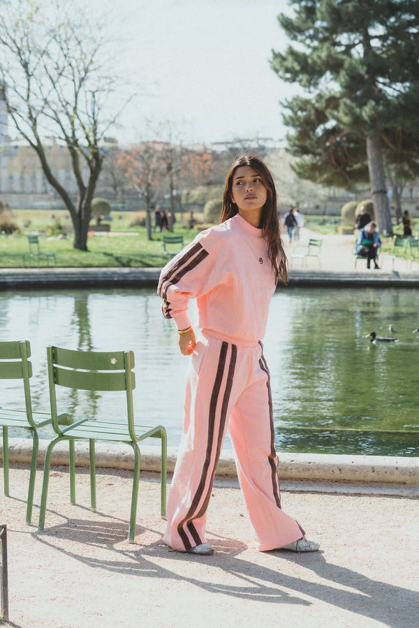 AJ Logo Stripe Trackpant - Rose Quartz