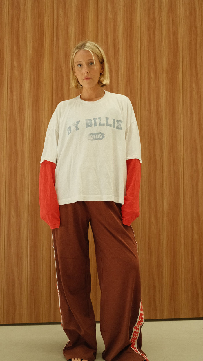 By Billie Club tee - white & red