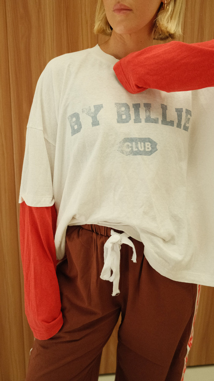 By Billie Club tee - white & red