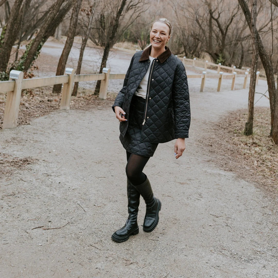 Daisy Quilted Jacket |  Black