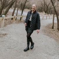 Daisy Quilted Jacket |  Black