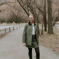 Daisy Quilted Jacket |  Olive Green