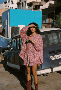 KAMALA BLOCK PRINT FAE FRILL SKORT