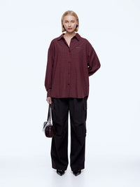 Gigi Everyday Check Shirt - Burgundy
