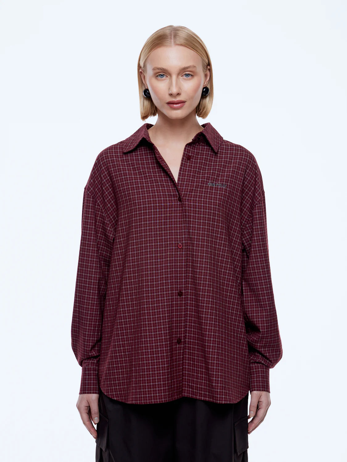 Gigi Everyday Check Shirt - Burgundy