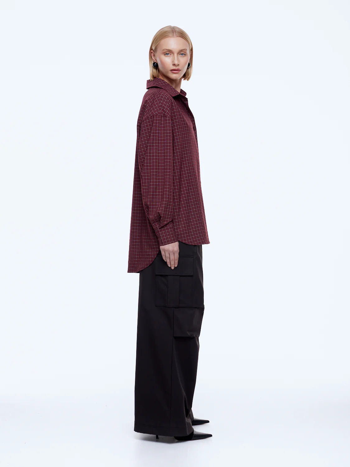 Gigi Everyday Check Shirt - Burgundy