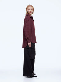 Gigi Everyday Check Shirt - Burgundy
