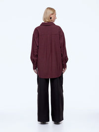 Gigi Everyday Check Shirt - Burgundy