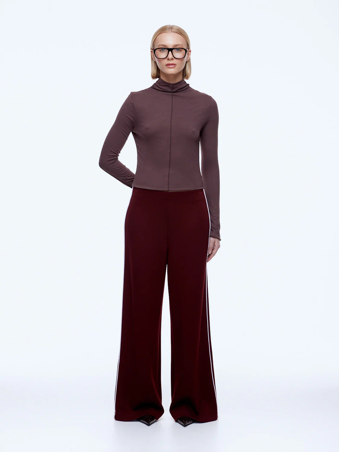 Alessia Relaxed Pant - Burgandy