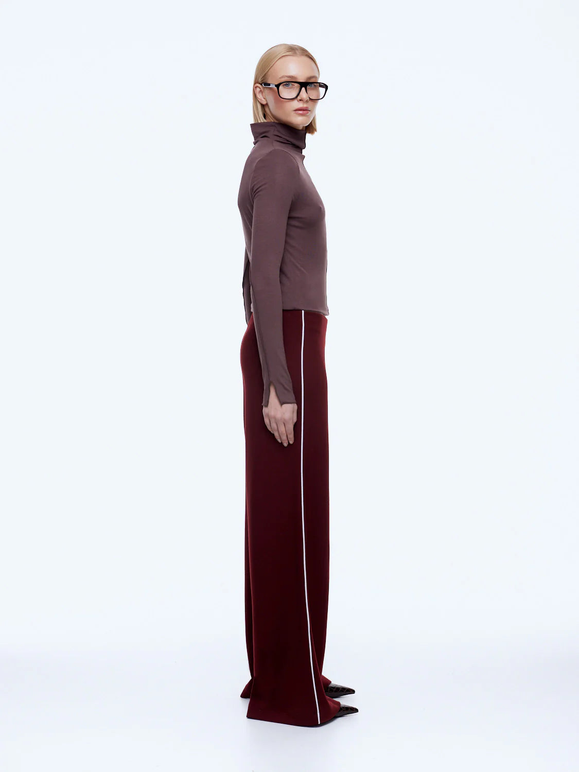 Alessia Relaxed Pant - Burgandy