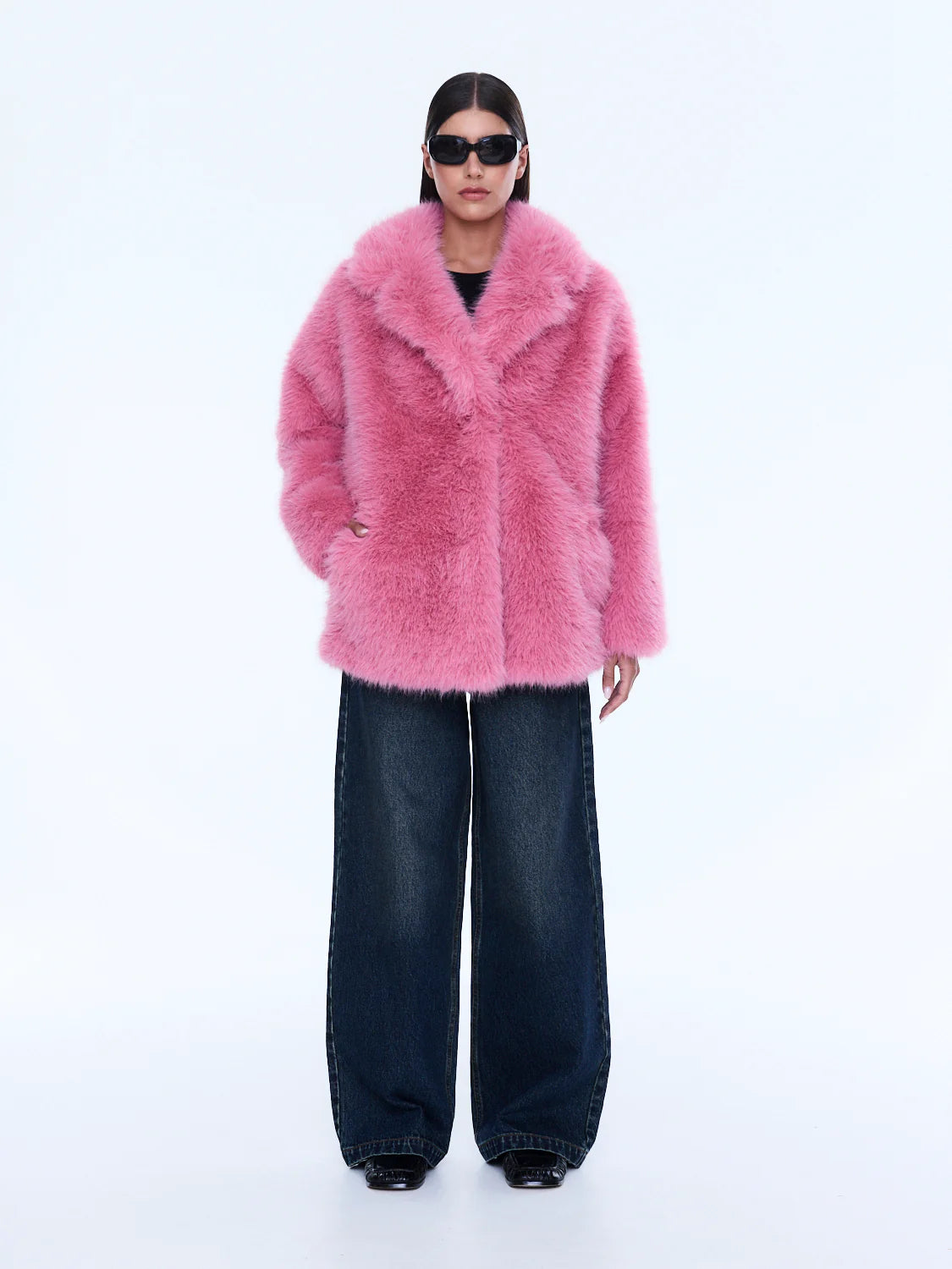Emily Faux Fur Jacket Bright Pink
