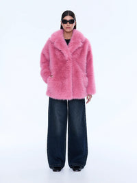 Emily Faux Fur Jacket Bright Pink