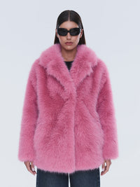 Emily Faux Fur Jacket Bright Pink