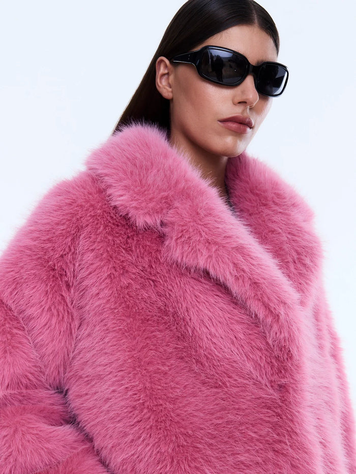 Emily Faux Fur Jacket Bright Pink