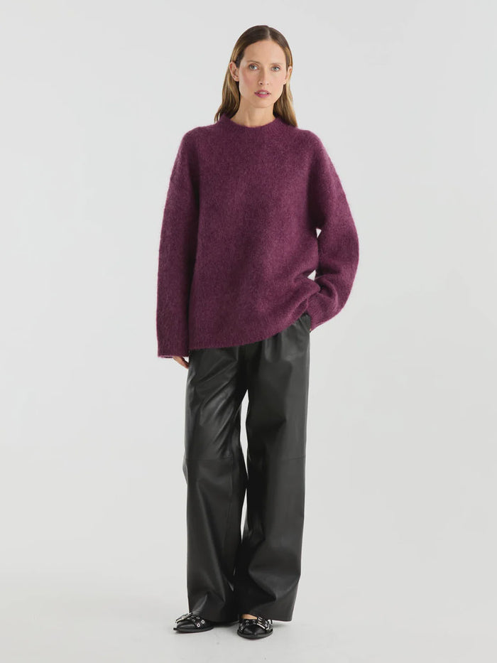 ELLE MOHAIR BLEND KNIT - PLUM