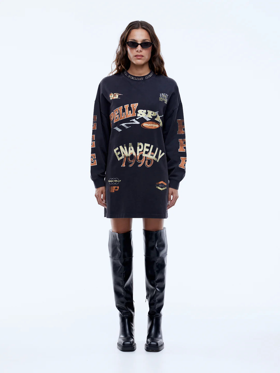 PELLY SPORT TEE DRESS - WASHED BLACK