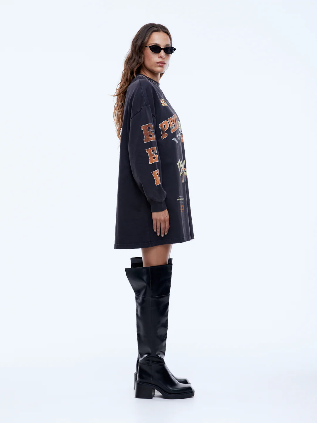 PELLY SPORT TEE DRESS - WASHED BLACK