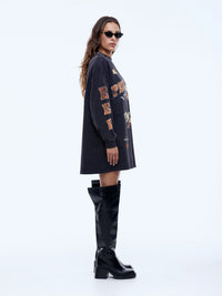 PELLY SPORT TEE DRESS - WASHED BLACK