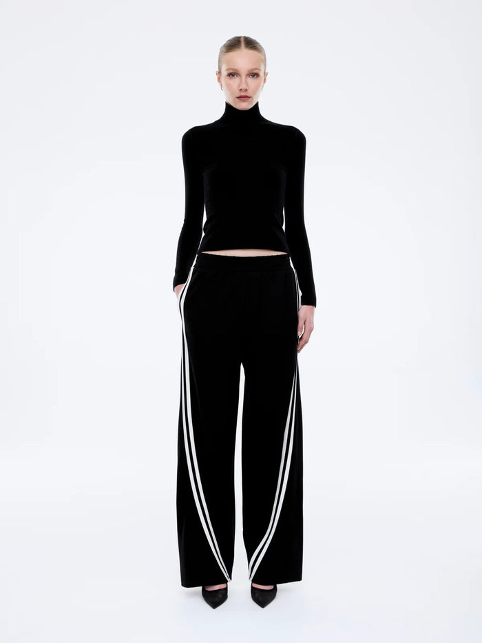 VALENTINA STRIPE PANT - BLACK/OFF WHITE