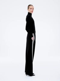 VALENTINA STRIPE PANT - BLACK/OFF WHITE