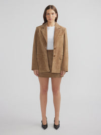 ANA SUEDE BLAZER - TOFFEE