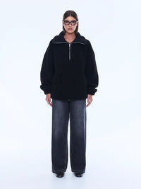 WINNIE QTR ZIP - BLACK