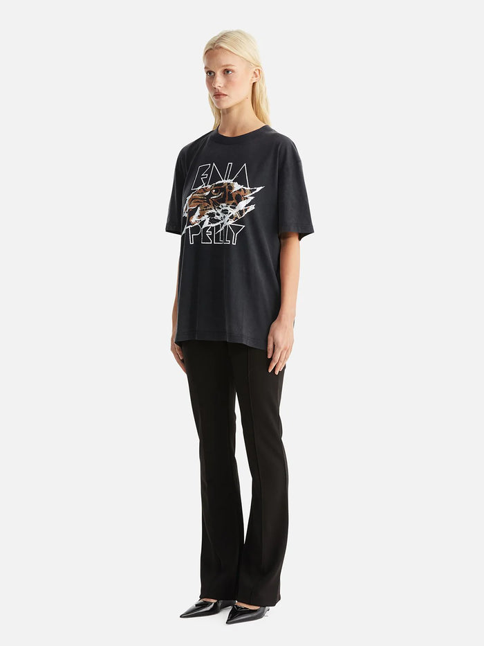 JESSIE OVERSIZED TEE TIGERS EYE - Vintage Black