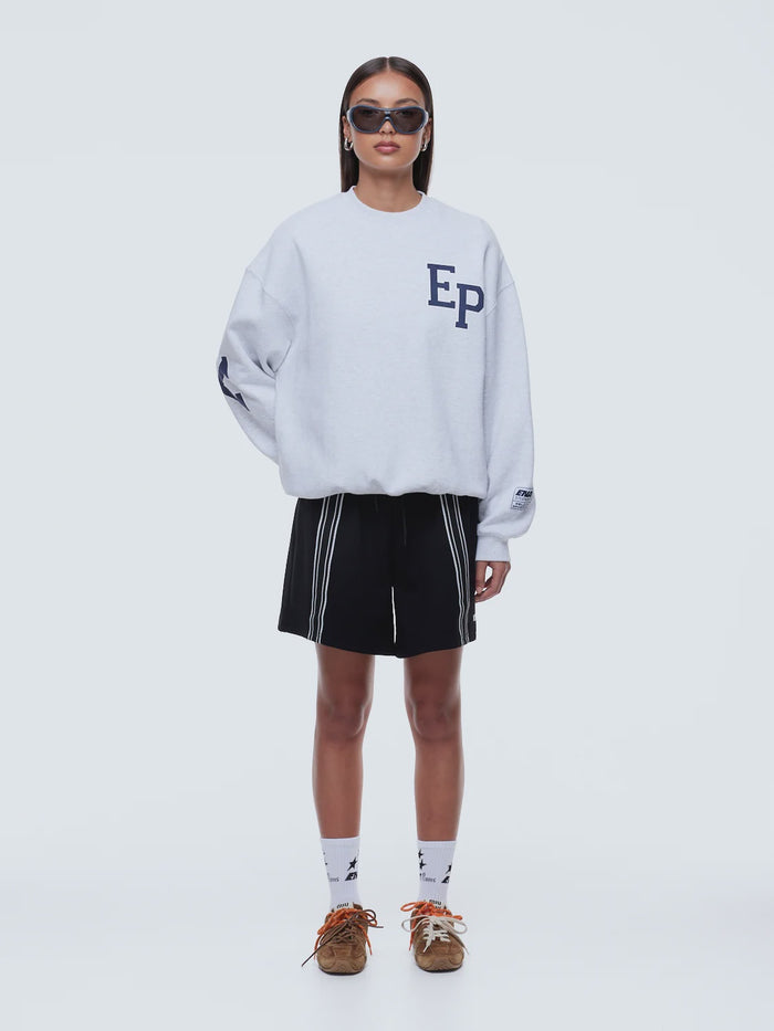 Mila Oversized Sweater White Marle Sport