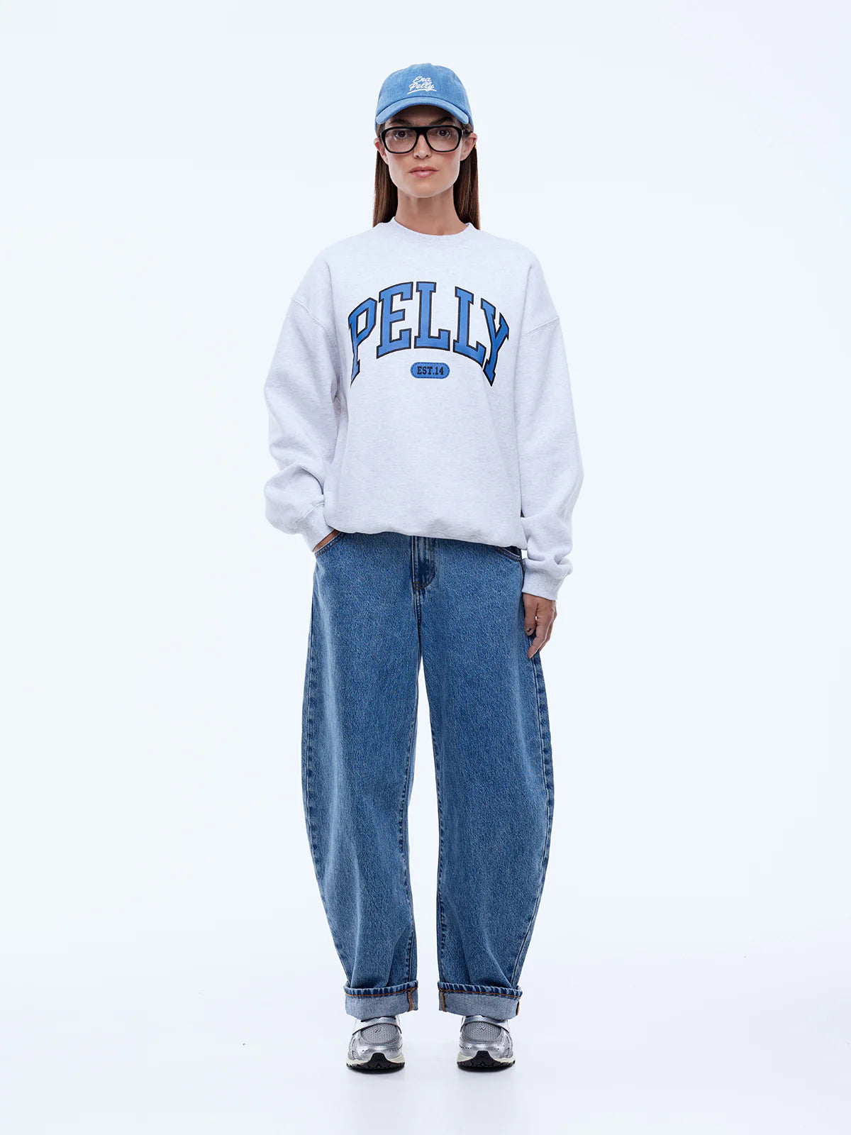 PELLY COLLEGIATE SWEATSHIRT - MARLE WHITE