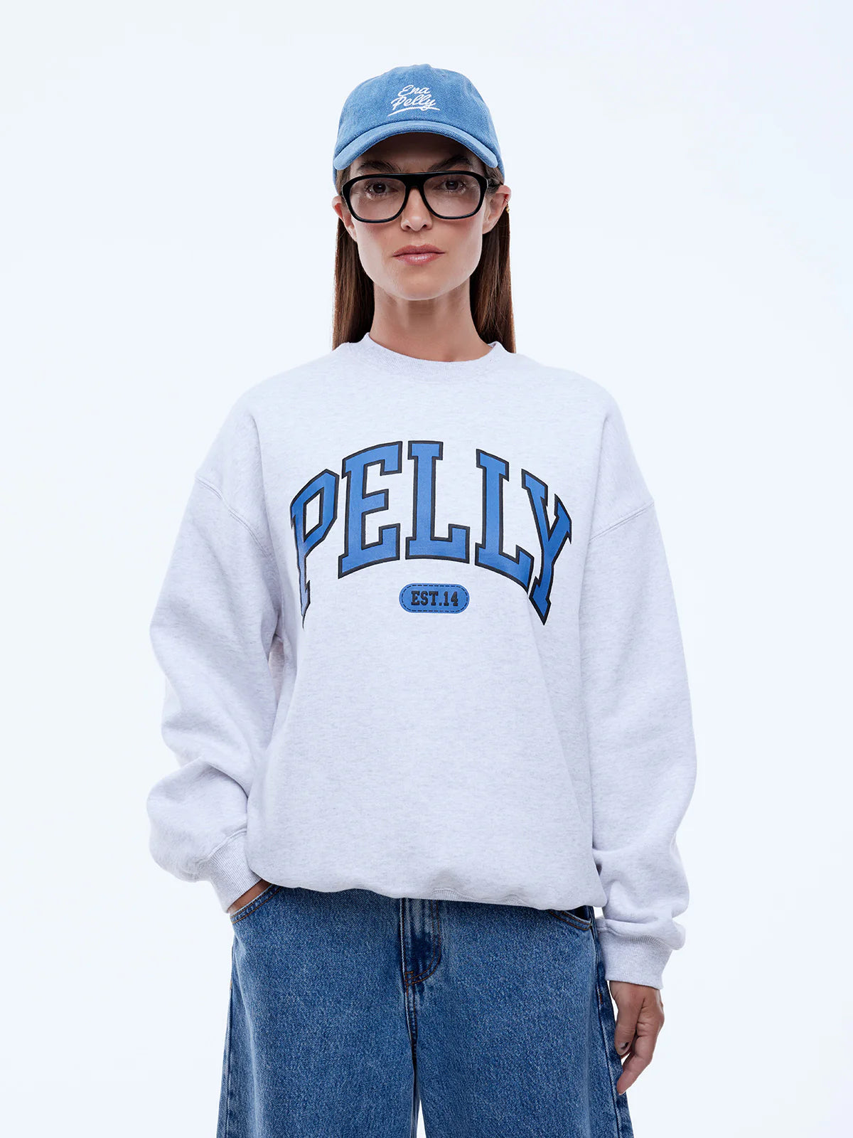 PELLY COLLEGIATE SWEATSHIRT - MARLE WHITE