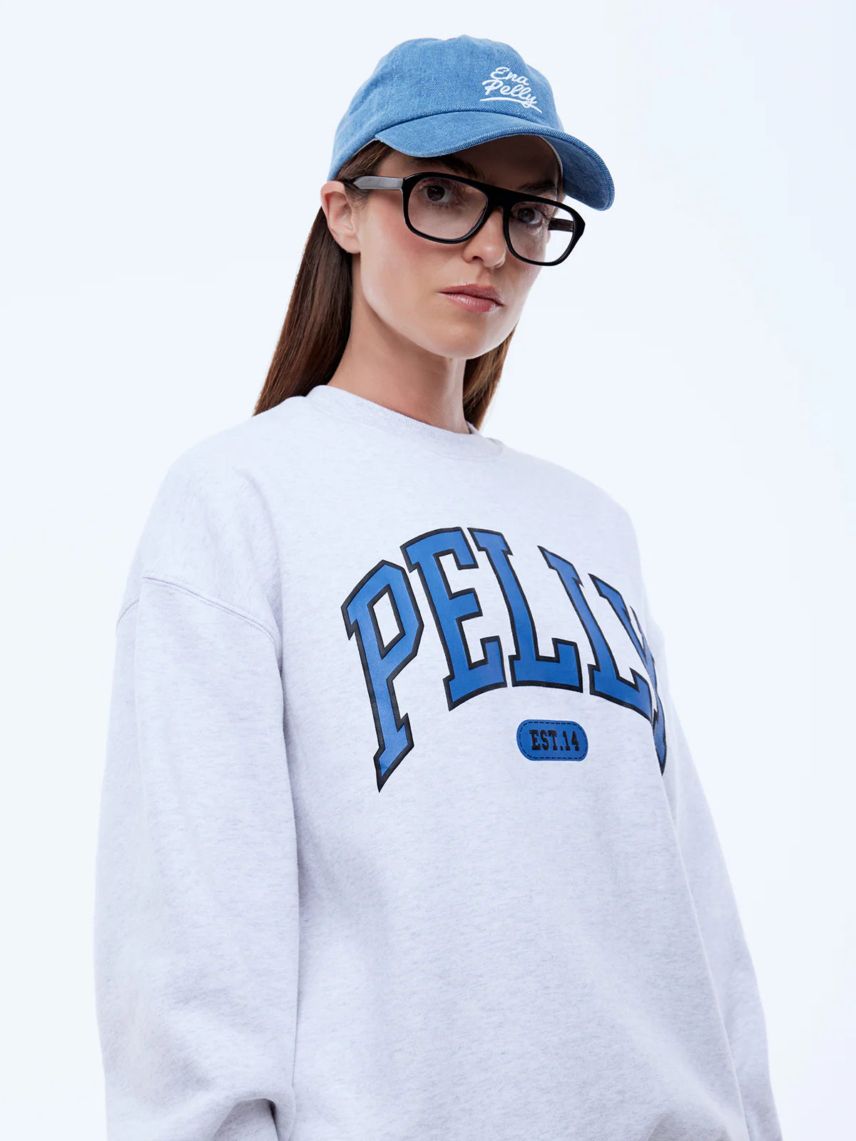 PELLY COLLEGIATE SWEATSHIRT - MARLE WHITE