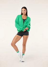 GREENPOINT KNIT CARDI - KELLY GREEN