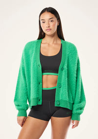 GREENPOINT KNIT CARDI - KELLY GREEN