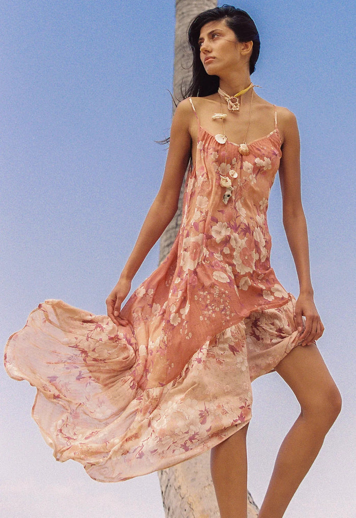 Isola Strappy Dress - Sunfade Pink