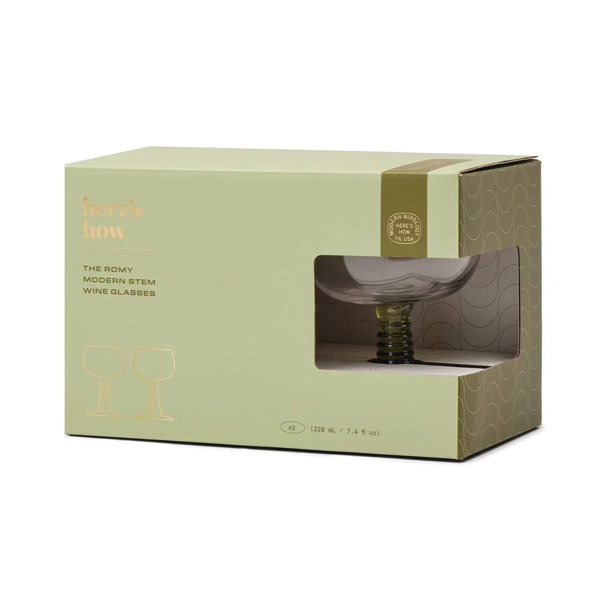 THE ROMY WINE GLASSES SET - OLIVE