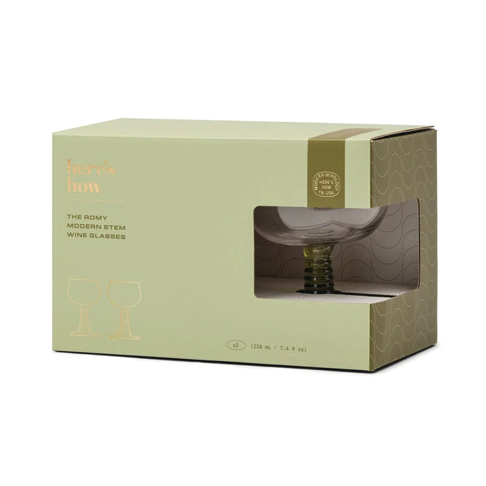 THE ROMY WINE GLASSES SET - OLIVE