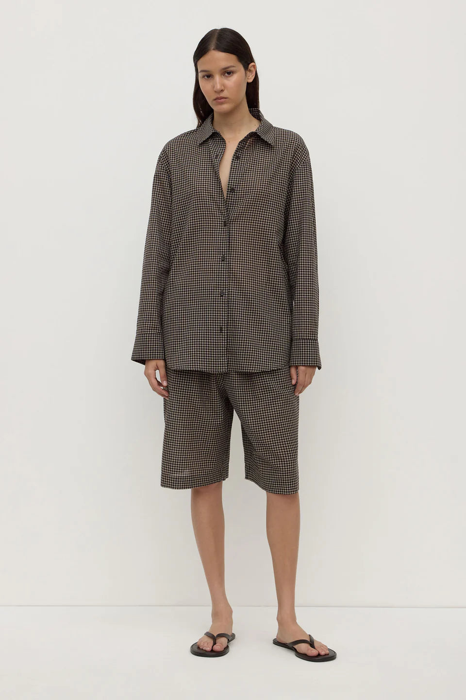 Harriet Check Long Sleeve Shirt - Brown/Black
