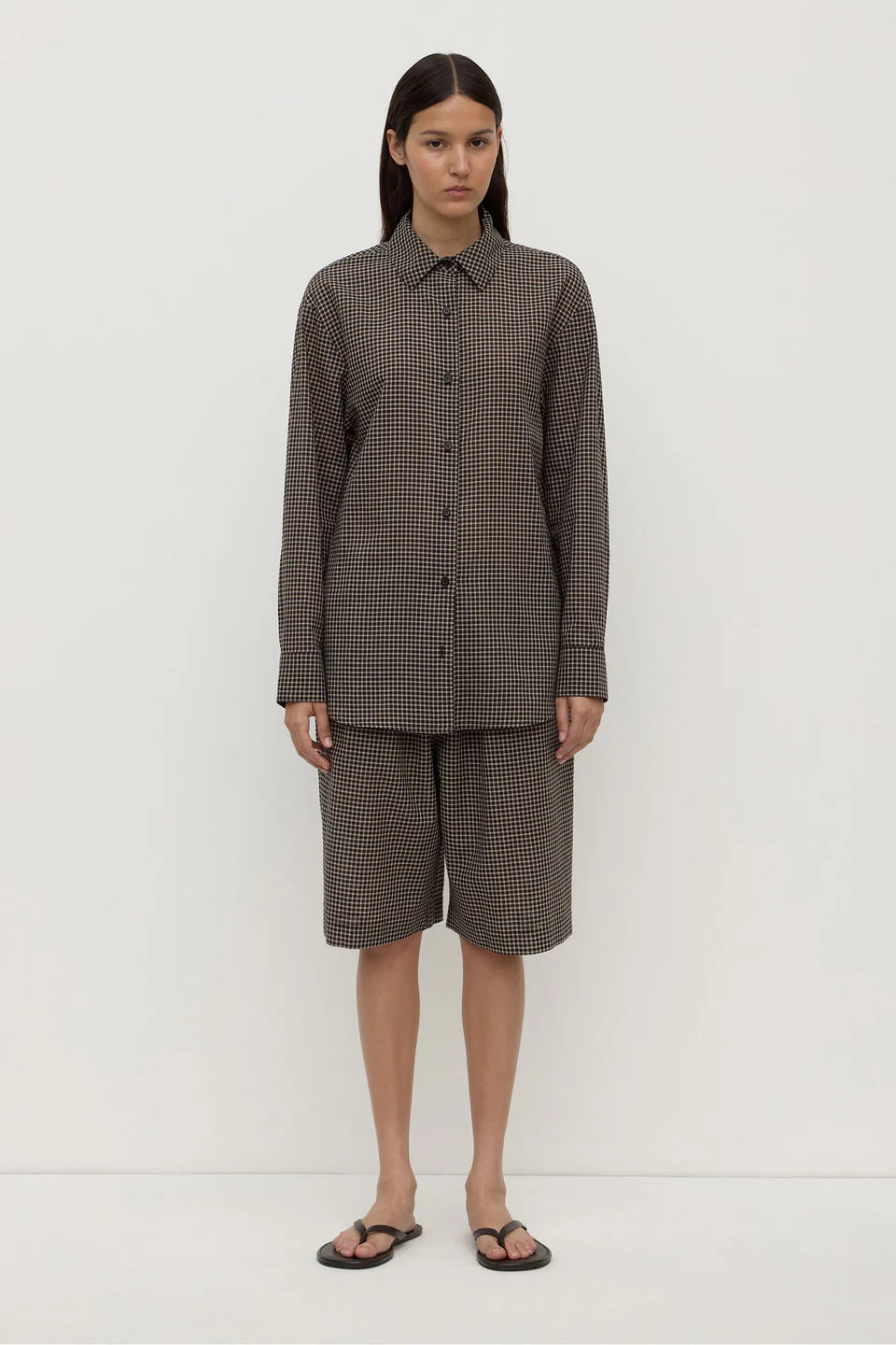 Harriet Check Long Sleeve Shirt - Brown/Black