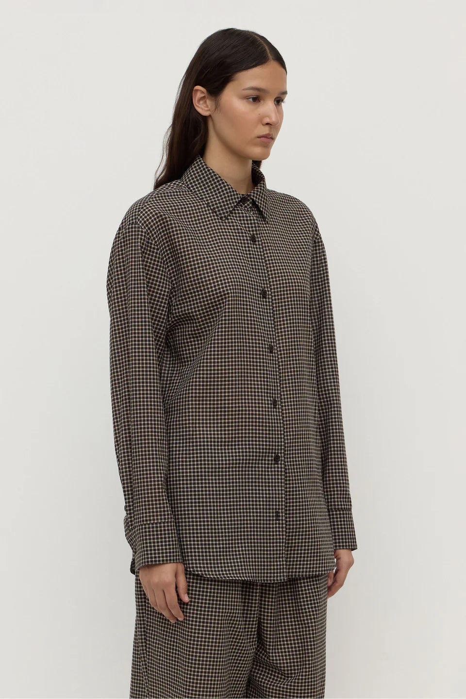 Harriet Check Long Sleeve Shirt - Brown/Black