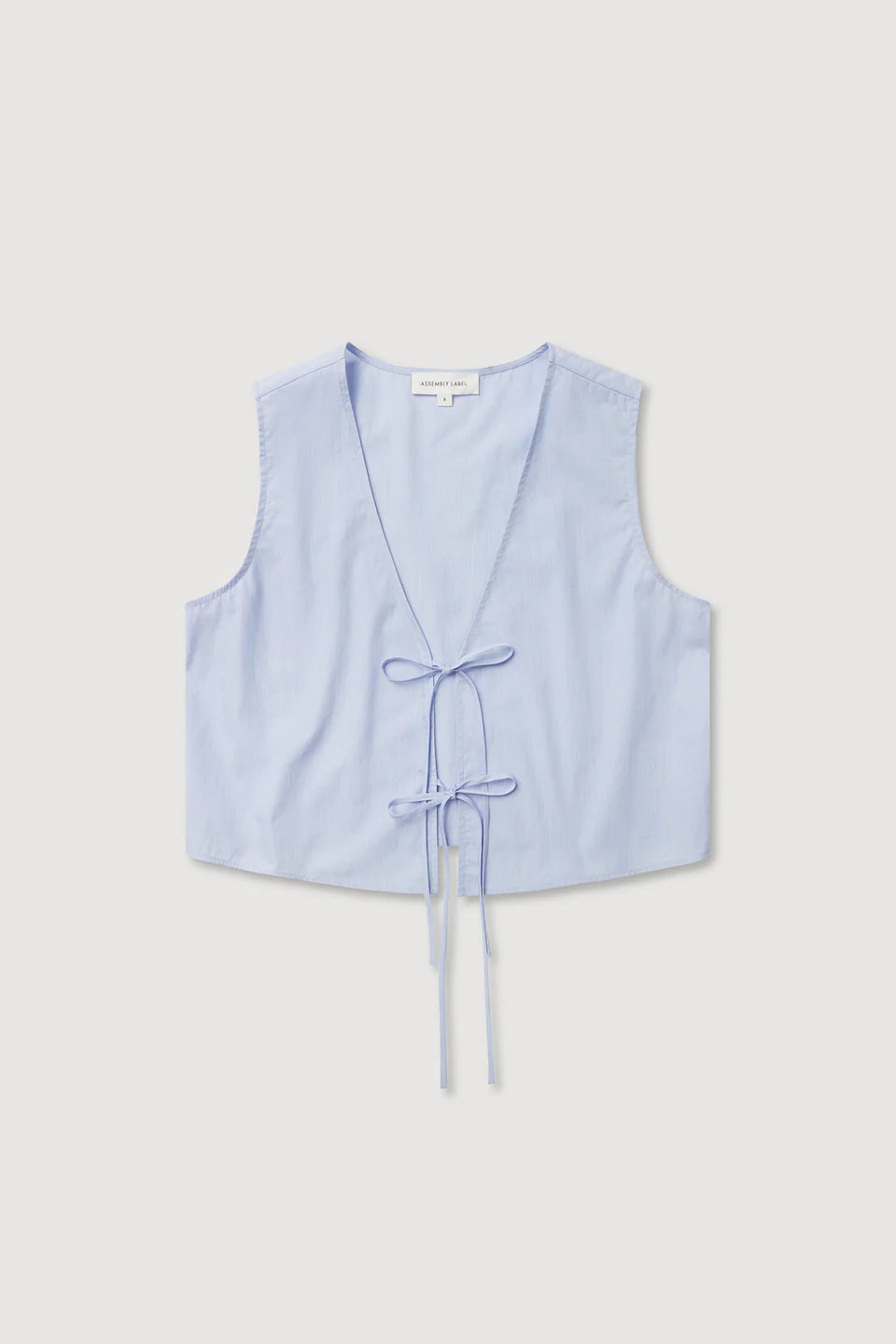 Havana Stripe Poplin Tie Front Top - Blue/White Stripe