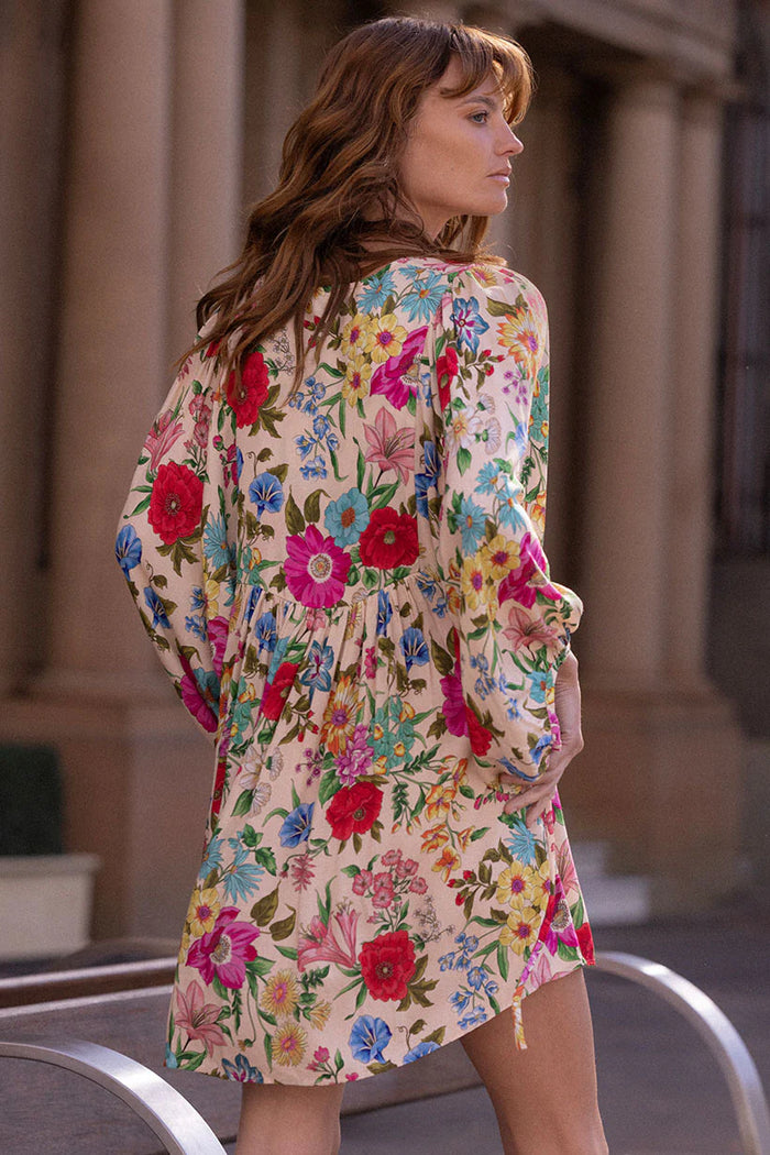 Valley of the Dolls Boho Mini Dress - Opal