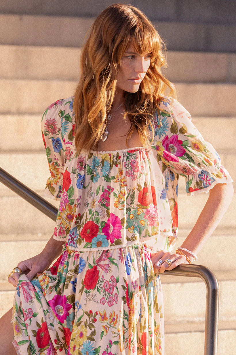 Valley of the Dolls Short Sleeve Blouse - Opal