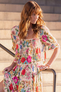 Valley of the Dolls Short Sleeve Blouse - Opal