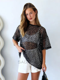 Sequins Knit Oversized Tee