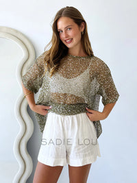 Sequins Knit Oversized Tee