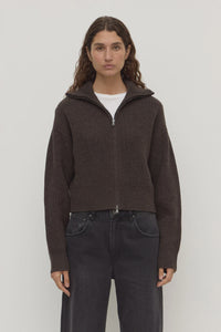 Kaia Wool Zip Sweater Ganache Marle