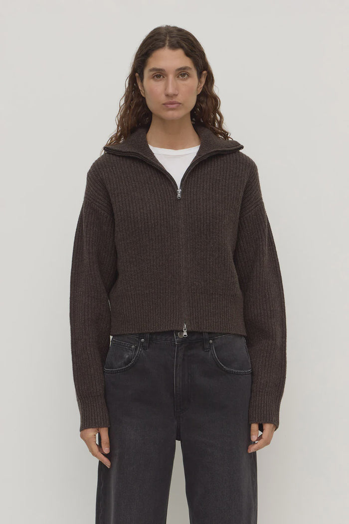 Kaia Wool Zip Sweater Ganache Marle