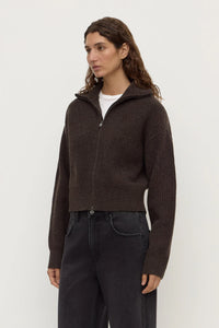 Kaia Wool Zip Sweater Ganache Marle