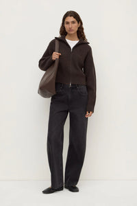 Kaia Wool Zip Sweater Ganache Marle