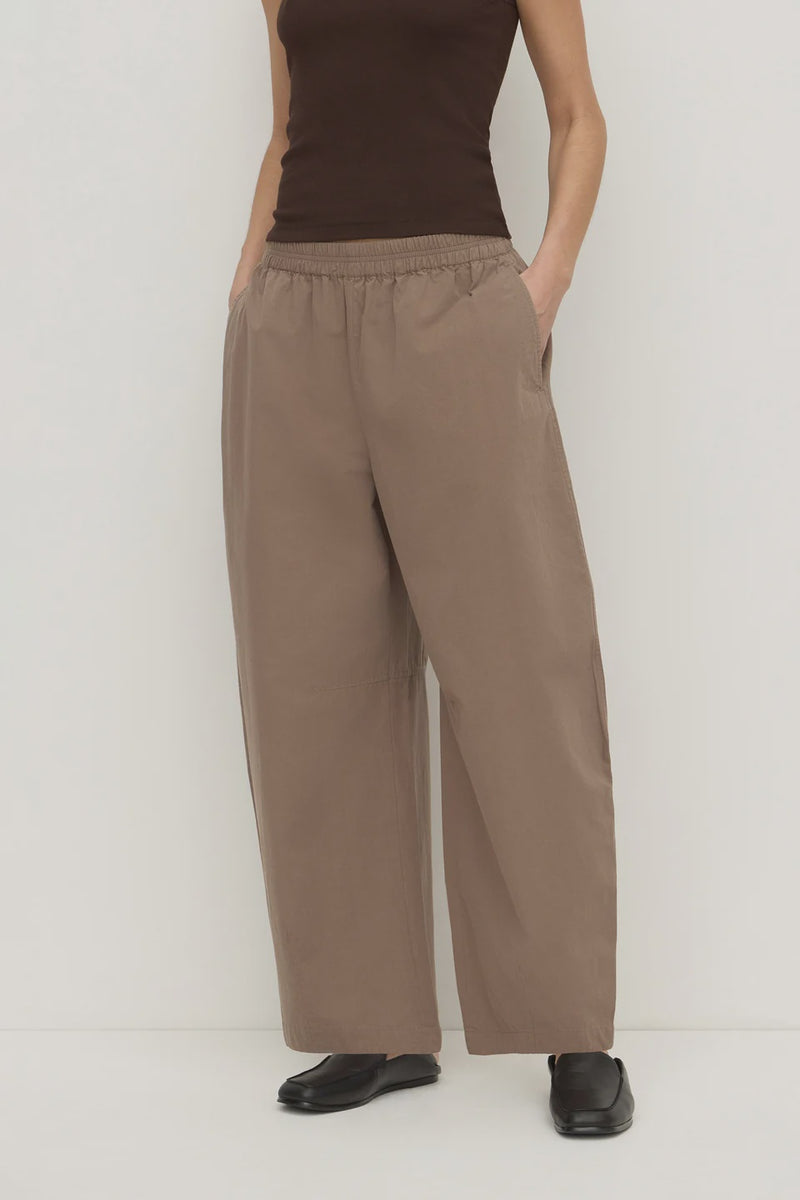 Elaine Washed Cotton Pant Dark Sand